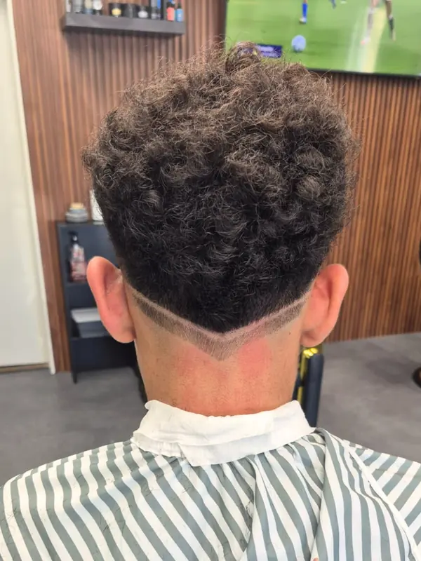Tapered haircut viewed from behind